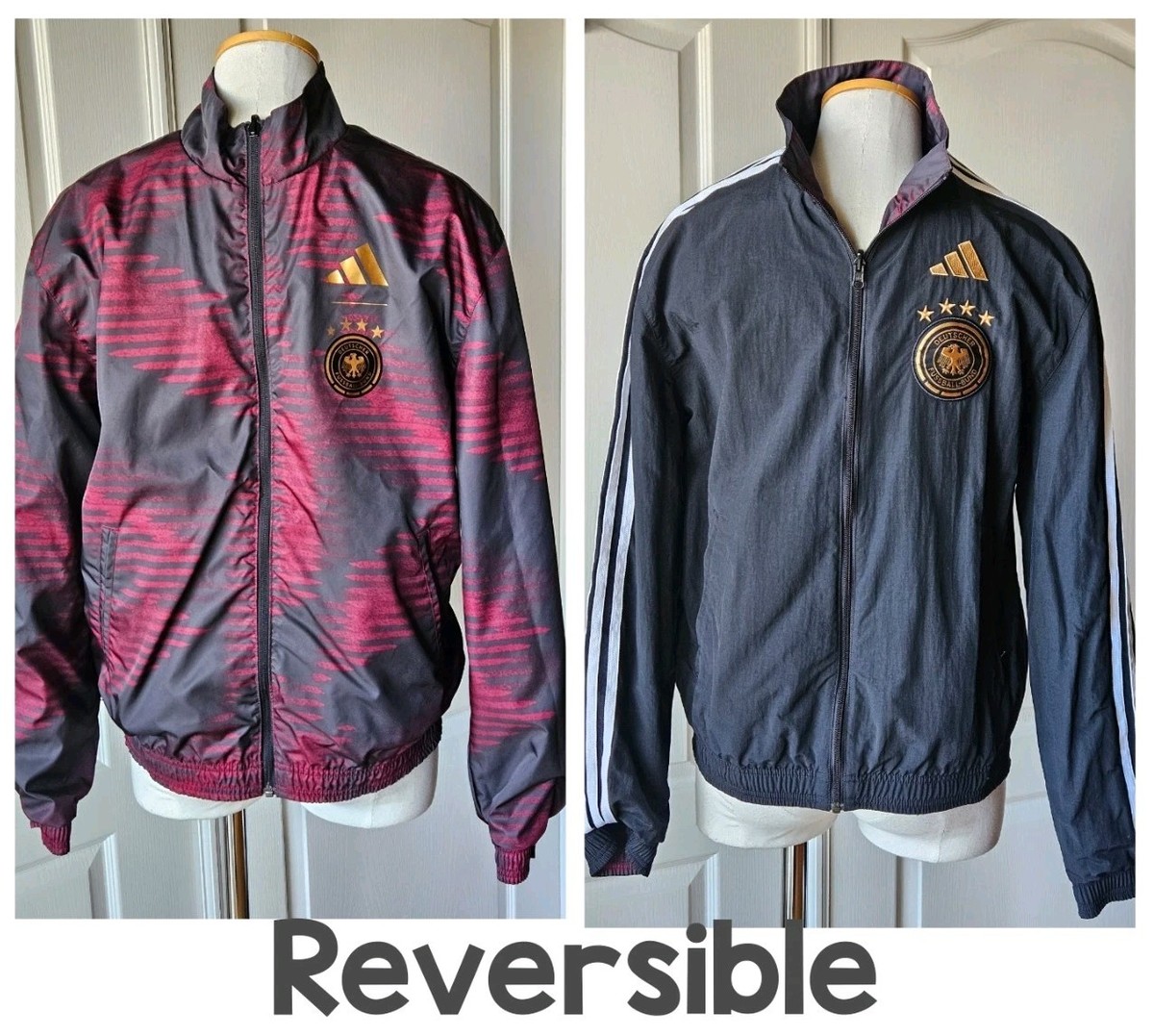 Adidas Size S Small Germany Reversible Anthem Full Zip Jacket | eBay