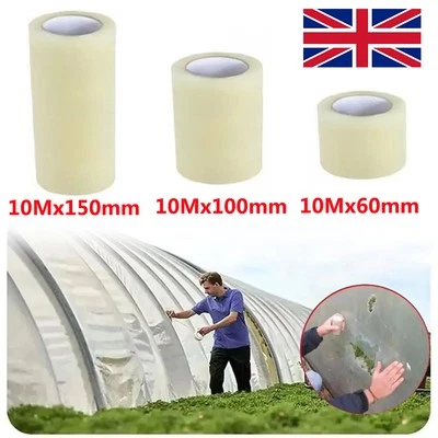 Extra Strong Clear Greenhouse PolyTunnel Permanent Repair Tape Weatherproof Tape