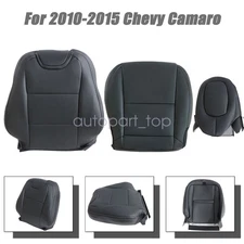 New Driver Bottom & Top Seat Cover & Headrest Cover Fits 2010-15 Chevy Camaro