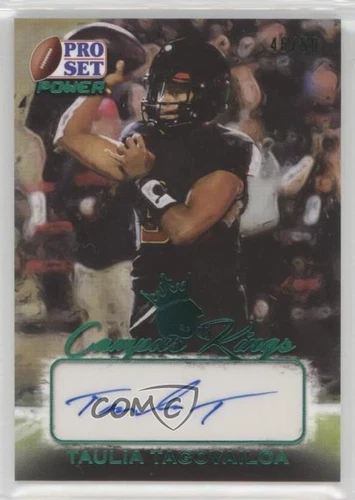 2021 Leaf Pro Set Power Emerald Spectrum Foil /50 Taulia Tagovailoa #CK-TT1 Auto