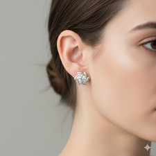 Delicate 2Ct White Diamond Solitaire Studs-Great Shine -Free Tariffs.