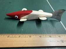 BRU-ELL FISH DECOY “WOOD” ICE SPEARING FISHING LURE MINNESOTA CARVER