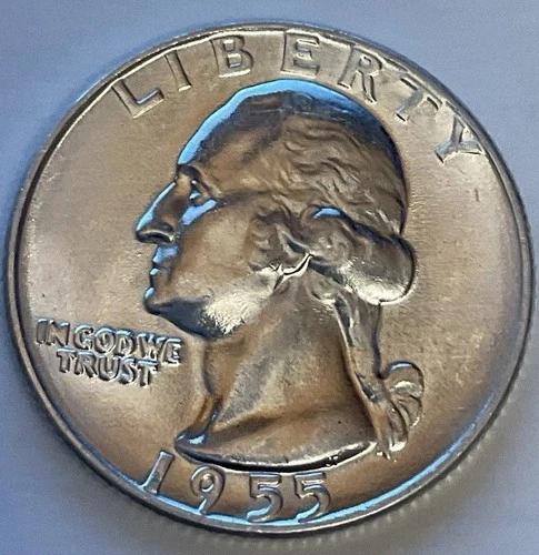 1955-D 25C Washington Silver Quarter GEM BU