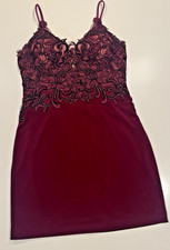 Faviana cherry red Cocktail Dress Chiffon lace mesh formal HOCO Prom V-Neck 00
