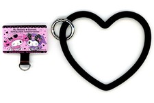 My Melody Kuromi Phone Hand Strap Black Happy Kuji 50th 20th Prize D