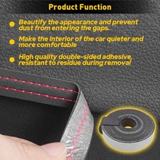 Red Stitched Pu Leather Car Interior Trim Strip Door Panel Dashboard Decor Line