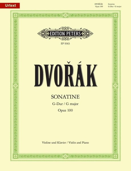 Sonatina For Violin And Piano In G Op. 100 Antonin Leopold Dvorak-image