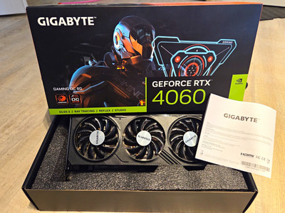 GIGABYTE GeForce RTX 4060 Gaming OC 8GB PCIe HDMI/DP Backplate GV-N4060