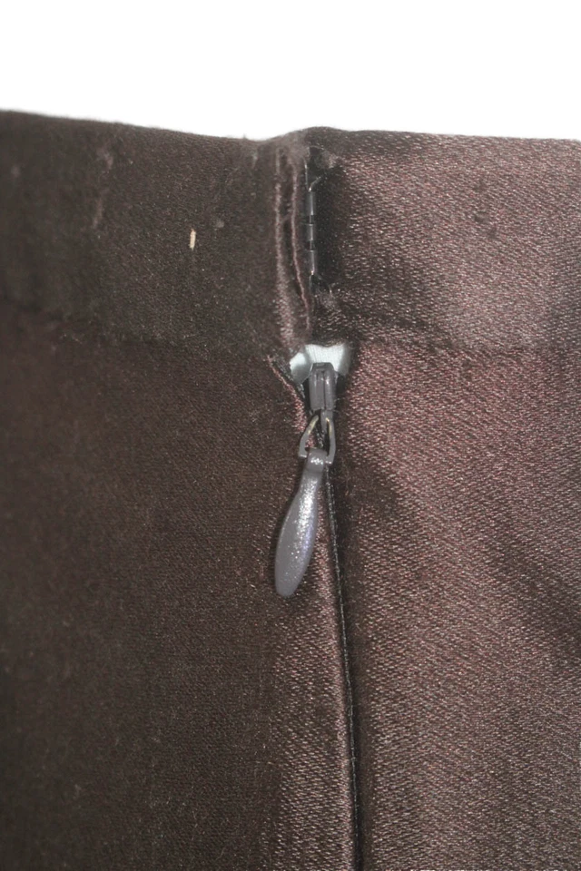 Falda Carolina Herrera para mujer sin cordones con cremallera marrón talla 10 Foto 4 de 4