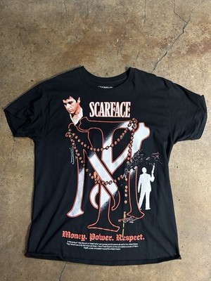 Scarface Money Power Respect Black Graphic Movies T-Shirt, Size L