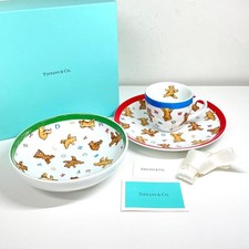 Tiffany  Co. ABC Bear 3-Piece Plate Bowl Cup Tableware Set Unused Gift Box