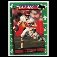 Tim Barnett #12 1992 Fleer Rookie Sensations Kansas City Chiefs Football Card NM. rookie card picture