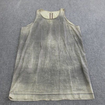 rick owens grey dress Womens Medium Gray Woven Shift Tank Sleeveless Knee Length strappy bodice