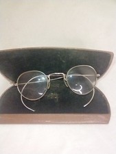 Antique 12K Gold Filled Spectacles Full-Round Lens W/Case 1920-40s