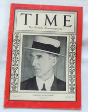 TIME Magazine April 11 1927 Connie Mack Cornelius McGillicuddy Baseball Cover