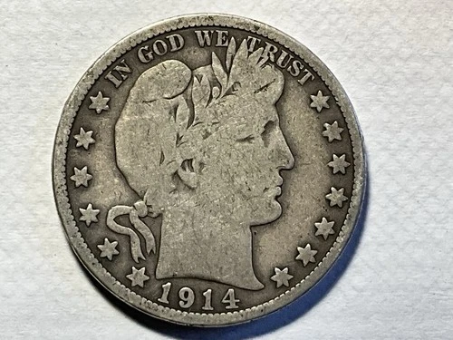 1914 Barber Silver Half Dollar 50C    VG €………KEY DATE …………€