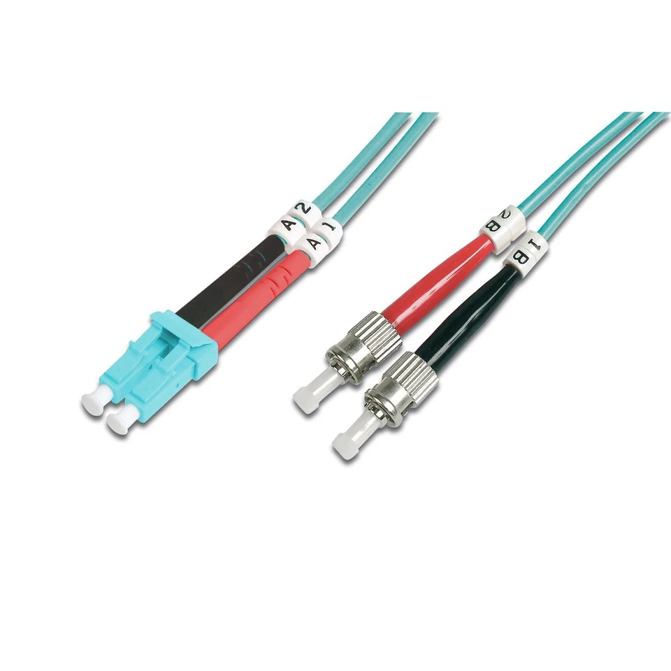[DK-2531-02/3] Digitus Câble Fibre Optique Duplex 50/125 OM3 ST LC Aqua 2 m - Photo 1/4