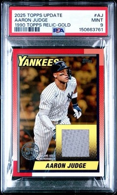 2025 Topps Update - 1990 Topps Relics Aaron Judge #90RU-AJ Gold #50/50 PSA 9