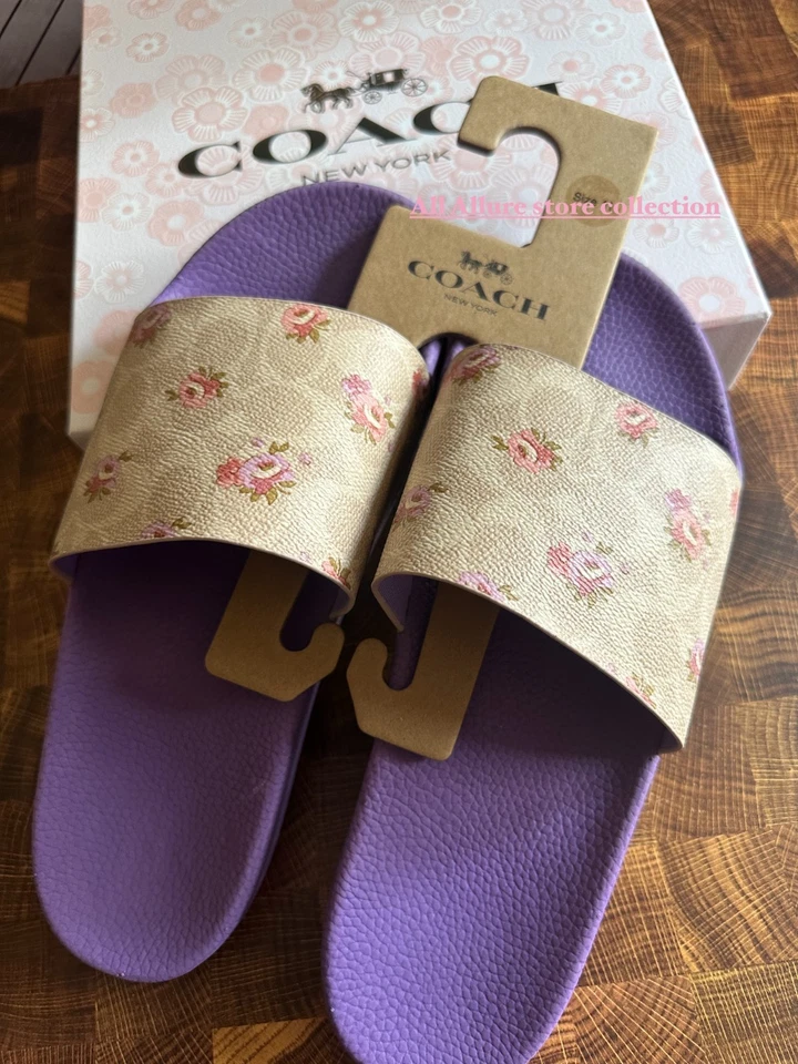 BN Coach Feminino Udele Sport Slide In Signature Lona Floral Areia CAR30 EUA 11 - Imagem 4 de 4