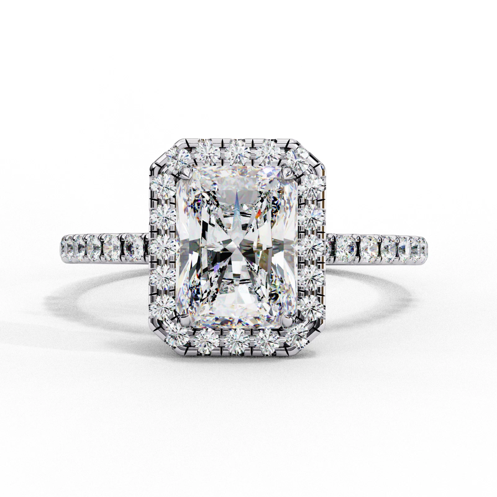 IGI Certified Lab Grown Diamond Engagement Ring 2.10ct F/VS1 Radiant 14k Gold image-2
