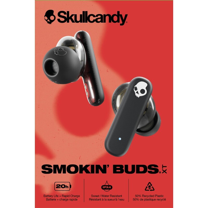 Skullcandy Smokin' Buds XT True Wireless in-Ear Earbuds, Midnight
