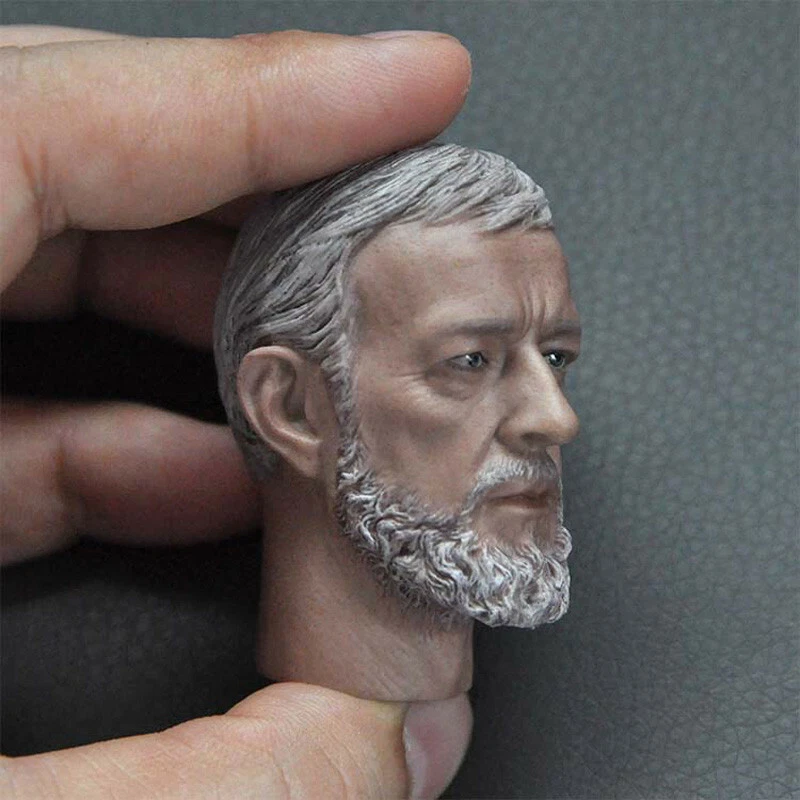 Delicate Paint 1/6 Scale Jedi Master Obi Wan Kenobi Head Sculpt Fit 12" Figure - Image 2 of 3