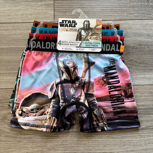 Star Wars Mandalorian Boy's 4-Pack Licensed Athletic Boxer Brief Set - Picture 5 of 7