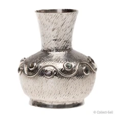 Vintage Los Castillo Taxco Vase with Abalone Inlay – Mexican Handmade Art