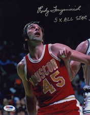 Rudy Tomjanovich SIGNED 8x10 Photo + 5 x All Star Houston AUTOGRAPHED PSA/DNA