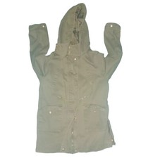 Primark Full Zip Button Down Olive Green Poly...