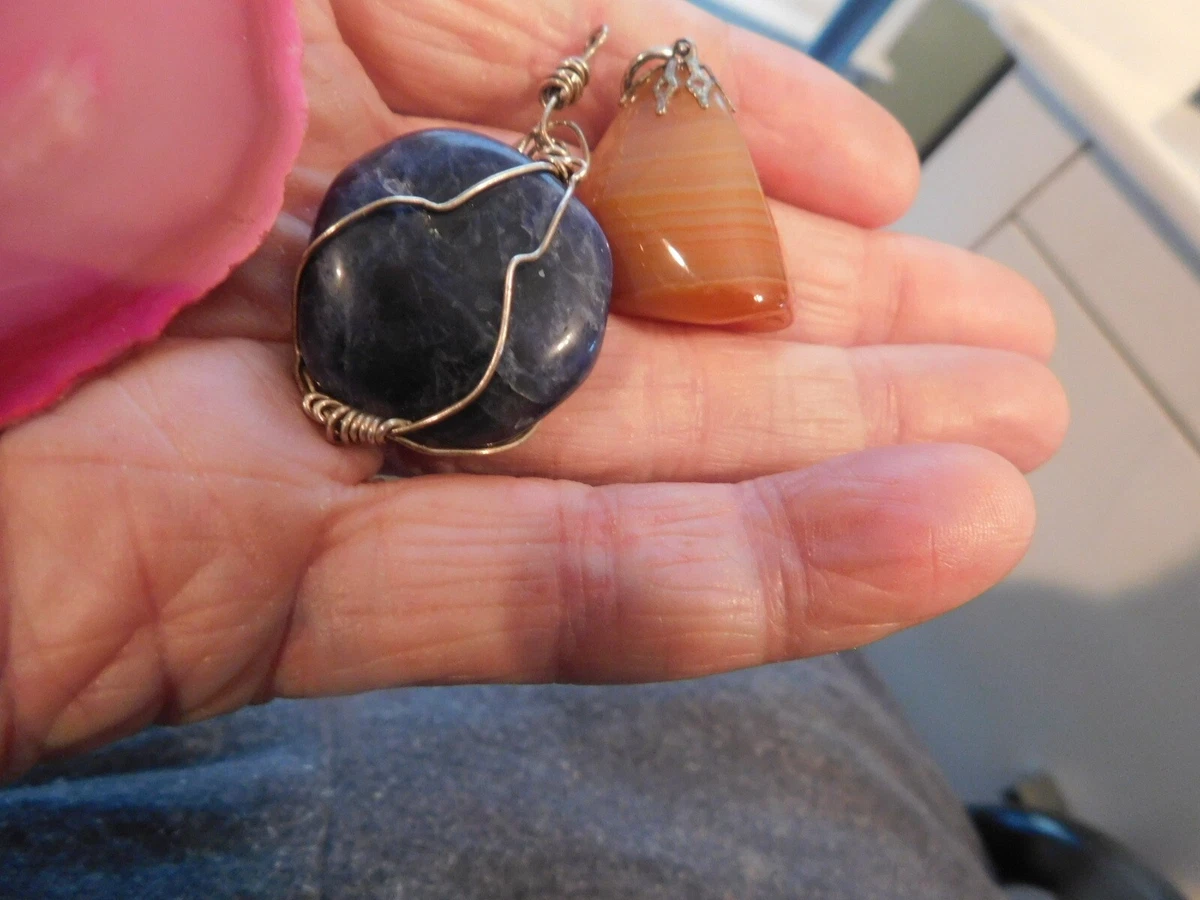 VTG Lot of 3 Polished Stone Pendants eBay
