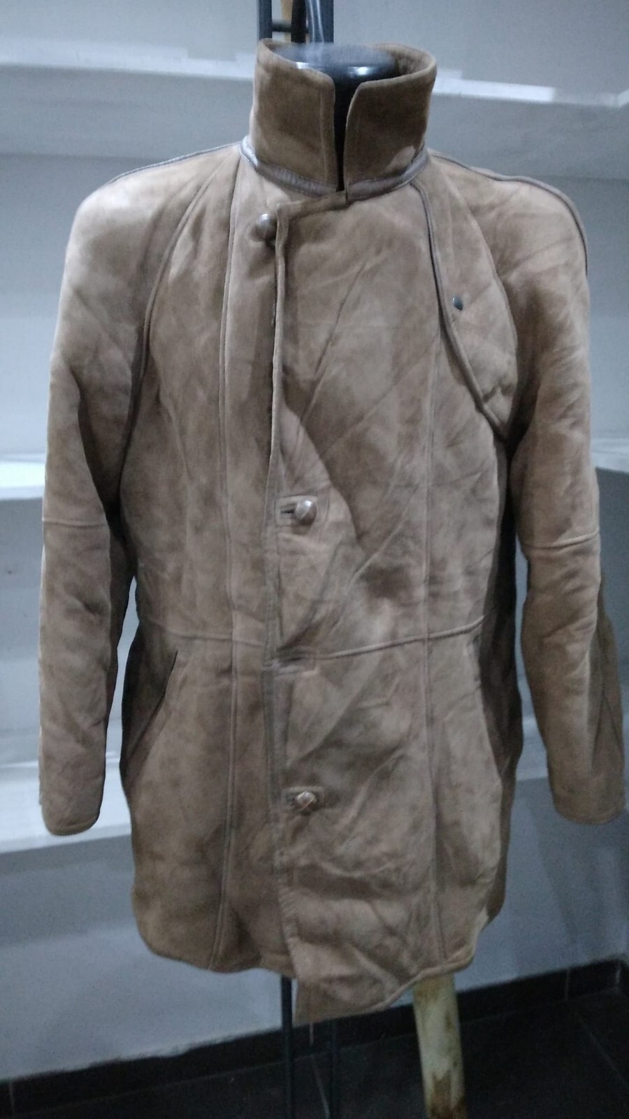 Pre-owned Men's Brown Sheepskin Jacket Size 50 MGS233PI