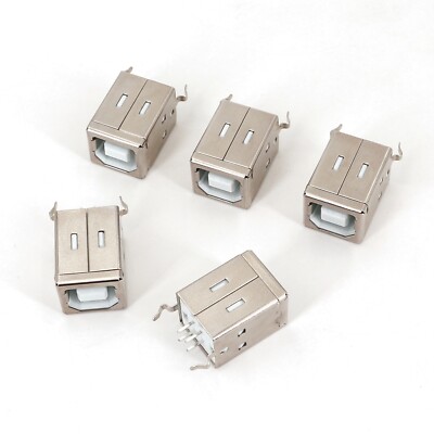 100Pcs USB Type B 4-Pin 180 Degree DIP Female Socket PCB Solder Jack Connector