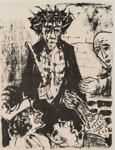 O. DIX (1891-1969), Geißelung Jesu, Evangelium nach Matthäus, 1960, Lith.
