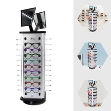 44 Pairs Glasses Rack Holder Sunglasses Display Stand Organizer 360° Rotating US