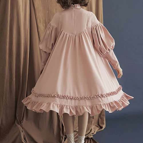 Vintage Gothic Lolita Dress Women Loose Puff Sleeve Pure Color Princess Dresses‹ - Imagen 13 de 26
