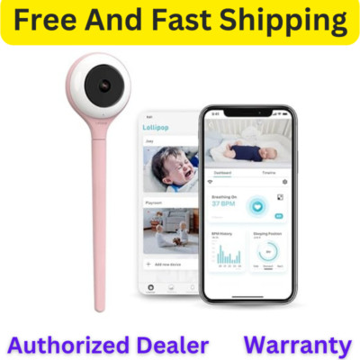 Lollipop Baby Monitor with True Crying Detection (Cotton Candy) WiFi Baby Camera