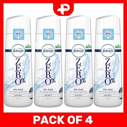 4 x Febreze Water Aqua Zero Refills Spray Air & Fabric Freshener