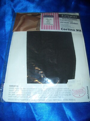 VINTAGE Ergee Cortina Feinstrümpfe Gr. 9,5-10 anthrazit Straps Strümpfe Bas OVP