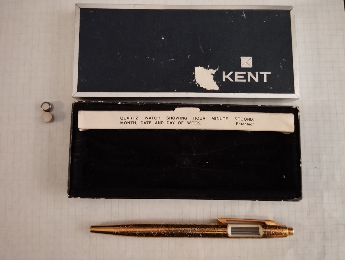 Rare Vintage Kent quartz gold plated Pen, 1970s | eBay Rare Vintage Kent quartz gold plated Pen, 1970s | eBay