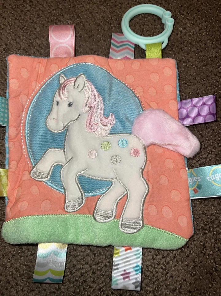 Brinquedo Crinkle Me Baby cavalo branco taggies Mary Meyer gancho estridente 6x6 - Imagem 4 de 4