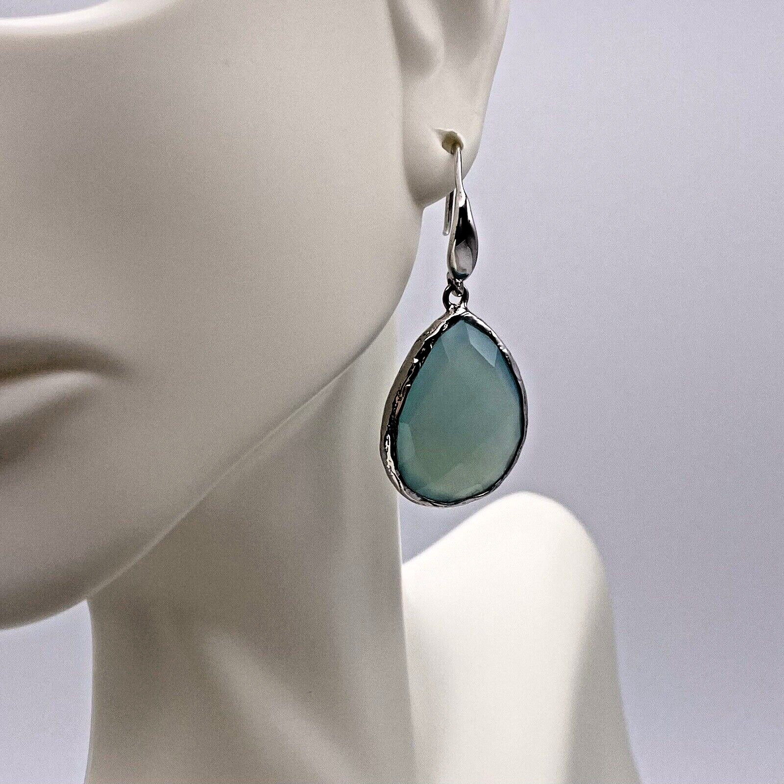 Solid 925 Sterling Silver Drop Dangle Earrings Fa… - image 3