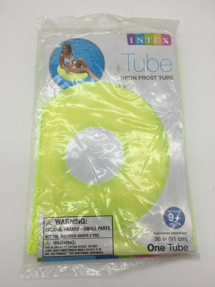 INFLATABLE Swimming Pool NEON FROST YELLOW TUBE RING 36 in INTEX