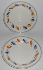 Vernon Kilns Pottery Hand Decorated Susan Pair Soup Bowls