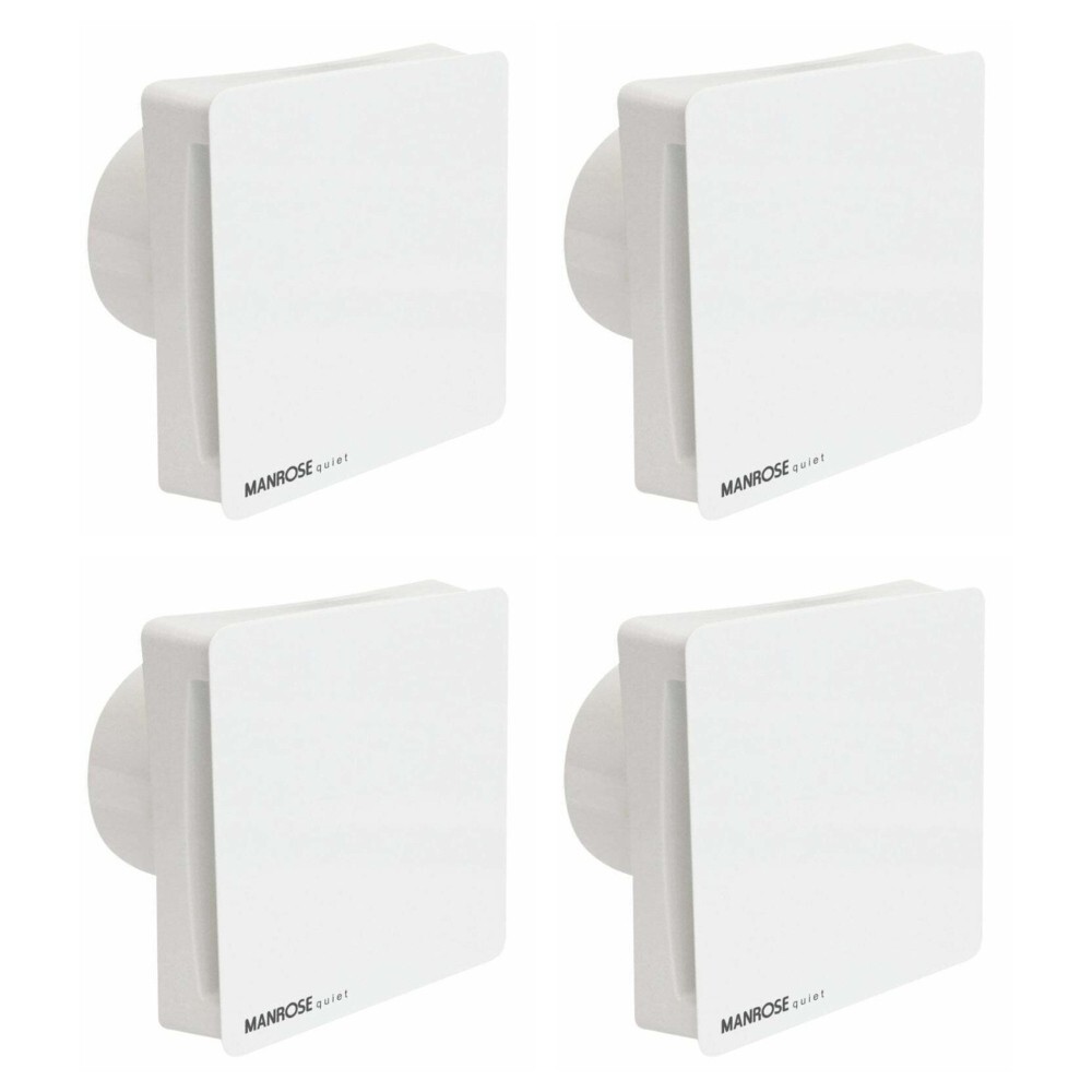 4 x Manrose QF100TX5CON Conceal X5 Zone 1 Quiet Extractor Fan 100mm with Timer