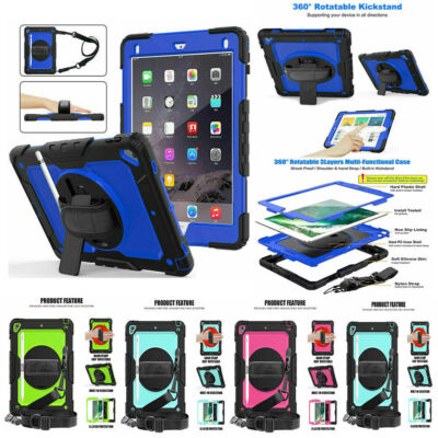 For iPad Mini4/Mini 5 360 Rotating Shockproof Smart Stand Cover, W/Pen Holder 