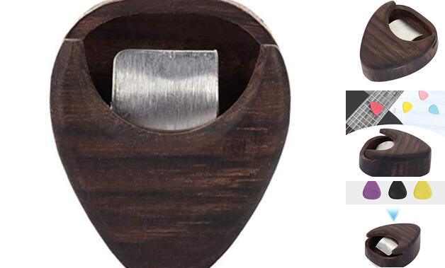 Pick Holder Box, Rose Wood Guitar Pick Box Heart Shaped Pick Box Musical