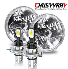 2pcs 7''Inch Round Led Headlights High/Low Beam H4 Bulbs FOR Jeep Wrangler JK TJ