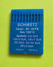  NOS 20:05FB-120/19-SCHMETZ- SEWING MACHINE NEEDLES PK. 10 FREE SHIPPING 