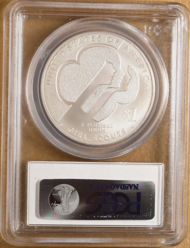 :2013-W S$1 Girl Scouts (1913) Commemorative-Dollar PCGS MS70 Rarity R3 Top Pop - Image 2 of 2